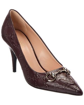 Gucci 90 Gg Horsebit Leather Pump