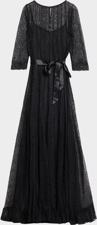 Teri Jon Pintuck Lace Gown