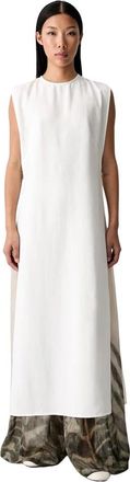 Vicolo Linnenmix Maxjurk - Dames - Maxi kleedjes - Wit - S - Linnen - Kleedjes