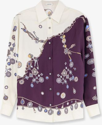 Versace Camicia in twill di seta stampata - VERSACE - gender_Woman