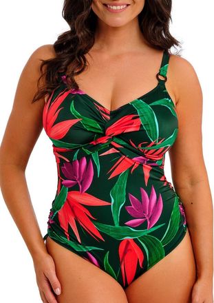 Fantasie Womens Pichola Twist Front Swimsuit - Green Polyamide - Size 32FF