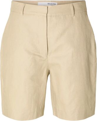 Selected Dames, Korte broeken, Beige, Maat: XS Katoen