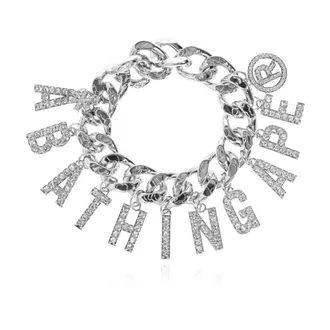 A Bathing Ape Bracelets, male, Gray, Size: ONE SIZE Brass Bracelet