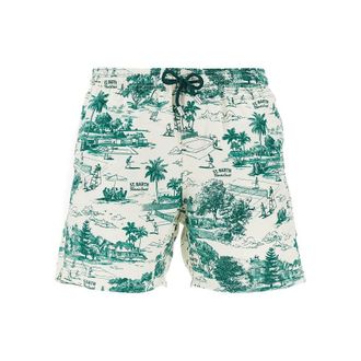 Saint Barth Tennis Toile print swim shorts Man XL