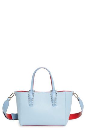 Christian Louboutin Mini Cabata Soft Leather East/West Tote in Ceruleo/silver at Nordstrom