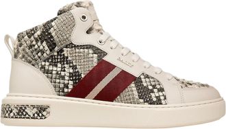 Bally Myles 6238392 Mens White Sheep Printed Leather Sneakers
