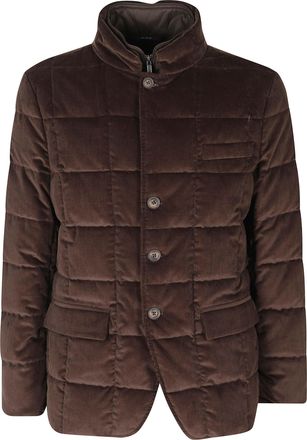 Fay Caff&egrave; Quilted Velvet Down Jacket