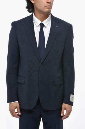 Corneliani CC COLLECTION Blazer Semifoderato in Lana Vergine con Tasche ad Aletta Corneliani
