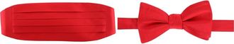 Trafalgar Store Sutton Solid Color Silk Cummerbund & Bow Tie Bundle in Red at Nordstrom