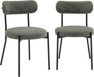 Sweeek Silla de metal y tela simple, set de 2, verde