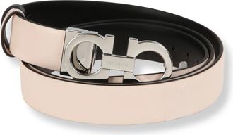 Ferragamo Cintura Gancini - Dames - Riemen - Beige - 100 CM - Leer - Accessoires