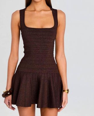 Retrof&ecirc;te Caterina Knit Dress In Metallic Espresso
