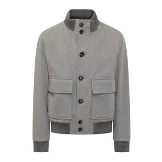 HUGO BOSS Pocket Bomberjack - Heren - Bomber jackets - Grijs - 3XL - Wol - Jassen