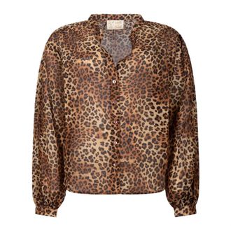 MC2 Saint Barth Shirts, female, Brown, Size: M Liona Long-Sleeved Cotton Shirt