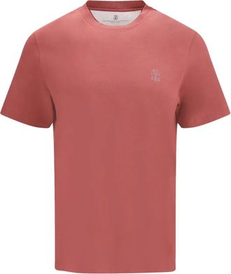 Brunello Cucinelli T-shirt con logo - Rosso