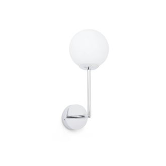 Netlighting Lago Bathroom Globe Wall Lamp Chrome 1x g9 IP44 in Grey