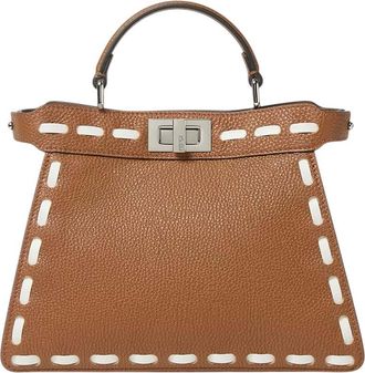 Fendi Brown Peekaboo ISeeU Small Satchel
