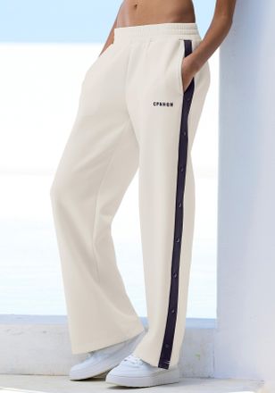 Copenhagen Relaxhose COPENHAGEN STUDIOS, Damen, Gr. XL (48/50), N-Gr, sanftes wei&szlig;, Trikot, Obermaterial: 75% Polyester, 17% Viskose, 8% Elasthan, unifarben mit 