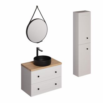 Puma Naturel Conjunto De Ba&ntilde;o Con Lavabo Que Incluye Grifo Lavabo, Ca&ntilde;o Y Sif&oacute;n Naturel Forli Blanco (ksetforli10)