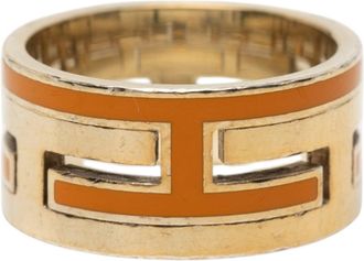 Herm&egrave;s Orange Silver 925 Band Ring (Pre-Owned)