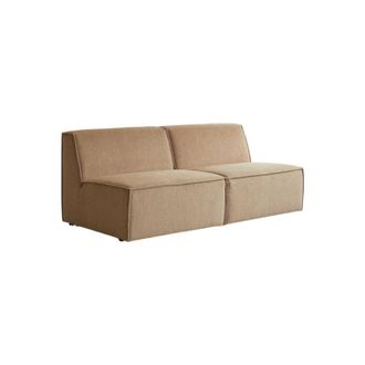 Tikamoon Sof&aacute; recto modulable de tela c&aacute;mel, 2 plazas