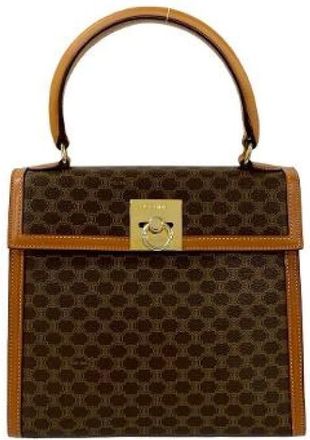 Celine Pre-owned Handbags, female, Brown, Size: ONE SIZE Pre-owned Macadam Trionpho Leather Tote Bag