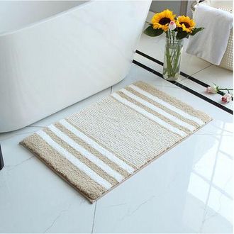 OEM Tappetino Da Bagno Antiscivolo E Assorbente In Microfibra Di Ciniglia, Lavabile In Lavatrice, 40 X 60 Cm, Beige Per Il Bagno