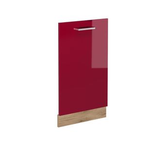 Vicco Tapa Del Lavavajillas R-line, Rojo Burdeos Alto Brillo, 45 Cm Sin Encimera