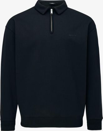 Genti Polo Zip Sweater | Zwart