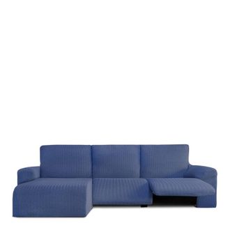 Eysa Funda de sof&aacute; chaise relax izquierda b/c azul 250 - 360 cm