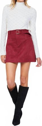 Bishop + Young Faux Suede Skirt In Crimson