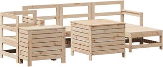 vidaXL Juego De Sof&aacute;s De Jard&iacute;n 7 Piezas Madera Maciza De Pino Vidaxl
