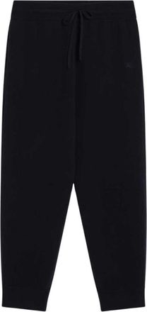 Burberry Blauwe Cashmere Polyester Broek - Heren - Sweatpants - Blauw - M - Polyester - Broeken