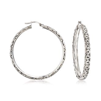 Ross-Simons Sterling Silver Extra-Large Byzantine Hoop Earrings