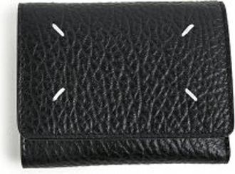 Maison Margiela Folded Leather Wallet With Signature Stitching