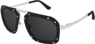 Cartier Polarized Smoke Navigator Unisex Sunglasses CT0573S 001 55