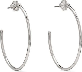 Kate Spade New York Spade Flower Hoops Womens Earring Silver, Brass