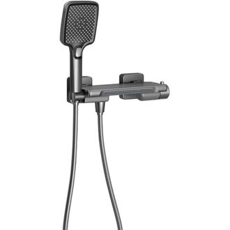 OEM Grifo De Ba&ntilde;era Tipo Cascada, Mezclador De Ba&ntilde;era Con Ducha, Grifo De Ba&ntilde;era Mural, Lat&oacute;n, Gris