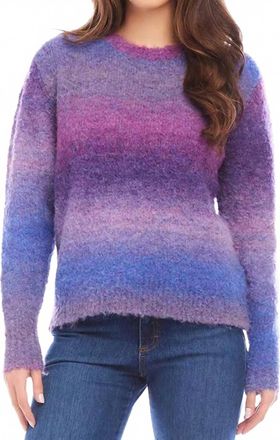 Karen Kane Portia Ombre Boucle Sweater In Purple