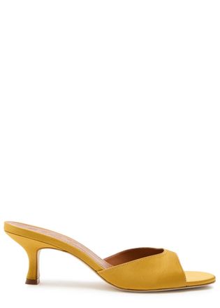 Staud Brigette Satin Mules - Gold - 36 (IT36/ UK3)