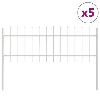 Berkfield Home Garden Fence with Spiky Top - White, 8.5 x 0.6 m Steel in White