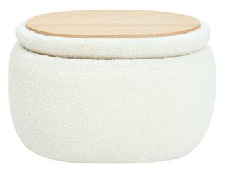 Nordlys Pouf de Salon Coffee Table with Storage Wood in White