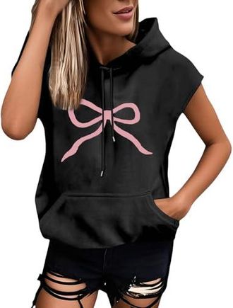 Generic D&eacute;bardeur Femme Maillot De Corps Sweat &agrave; Capuche imprim&eacute; Grande Taille pour Femmes avec Manches Courtes Blouse d&eacute;contract&eacute;e Parfaite pour Les journ&eacute;es