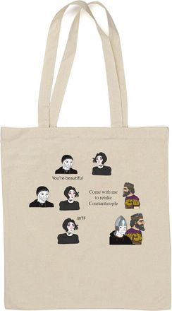 Generic Doomer goes to retake Constantinople meme Natural Cotton Tote Bag White