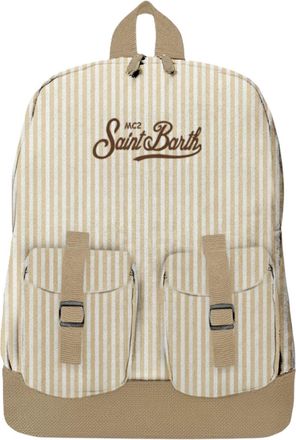 MC2 Saint Barth Vertical Striped Backpack with Front Flap Pockets