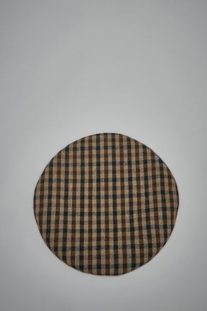Ganni Checked Wool Mix Beret