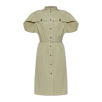 Ferragamo Shirt Dresses, female, Green, Size: 2XS Poplin Shirt Dress