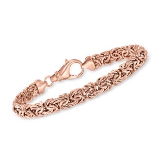 Ross-Simons 18kt Rose Gold Over Sterling Silver Byzantine Bracelet