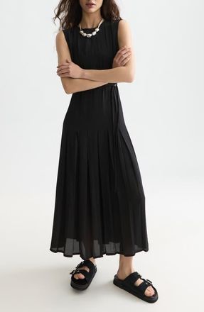 Scotch & Soda Pleated Maxi Dress in Meteorite at Nordstrom, Size 12 Us