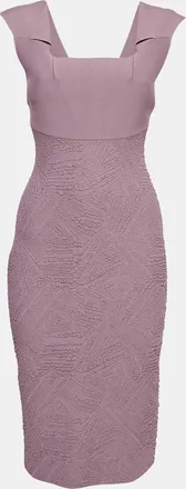 Roland Mouret Purple Textured Knit Sleeveless Bodycon Dress